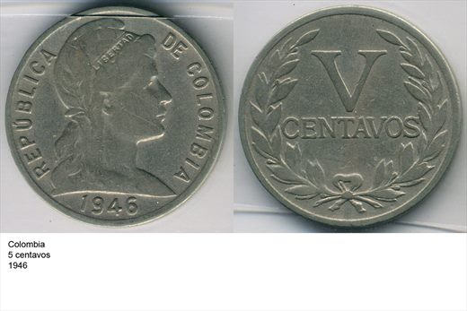 Colombia - Centavo 5 - 1946 - G6 A1 H04 L4C2