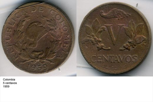 Colombia - Centavo 5 - 1959 - G6 A1 H04 L5C1