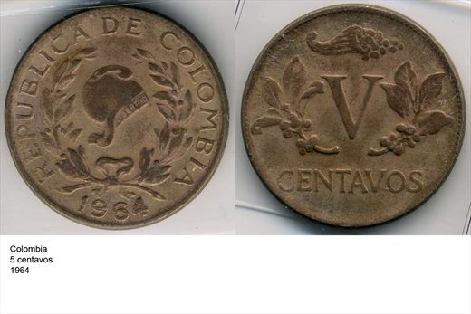 Colombia - Centavo 5 - 1964 - G6 A1 H04 L5C3