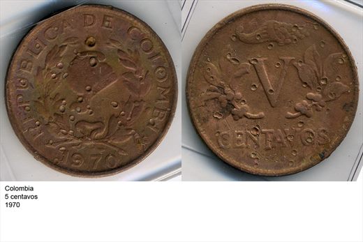 Colombia - Centavo 5 - 1970 - G6 A1 H04 L5C5