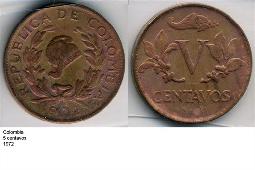 Colombia - Centavo 5 - 1972 - G6 A1 H04 L5C6