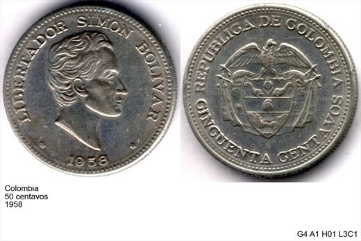 Colombia - Centavo 50 - 1958 - G4 A1 H01 L3C1