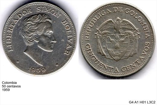 Colombia - Centavo 50 - 1959 - G4 A1 H01 L3C2