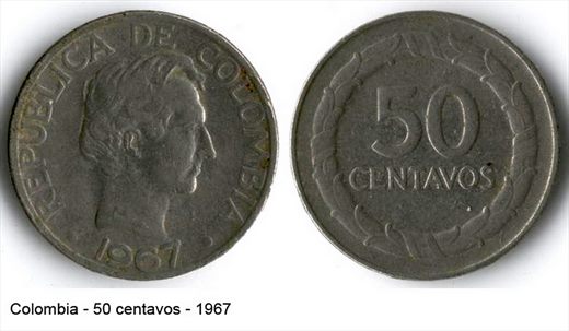 Colombia - Centavo 50 - 1967