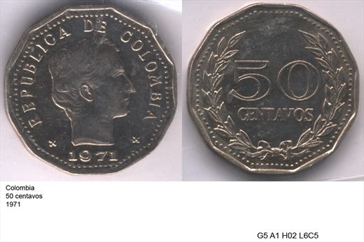 Colombia - Centavo 50 - 1971 - G5 A1 H02 L6C5