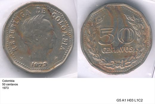 Colombia - Centavo 50 - 1973 - G5 A1 H03 L1C2