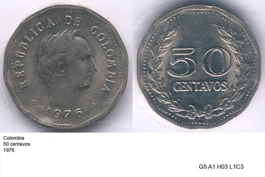 Colombia - Centavo 50 - 1976 - G5 A1 H03 L1C3