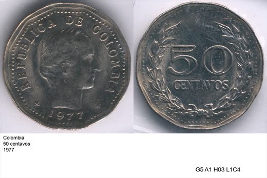 Colombia - Centavo 50 - 1977 - G5 A1 H03 L1C4