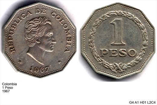 Colombia - Peso 1 - 1967 - G4 A1 H01 L2C4