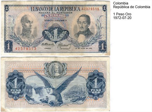 Colombia - Peso 1 - 1972-07-20