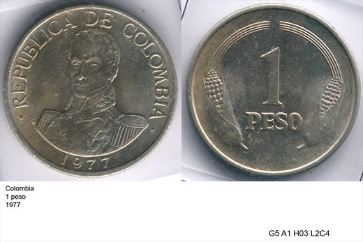 Colombia - Peso 1 - 1977 - G5 A1 H03 L2C4