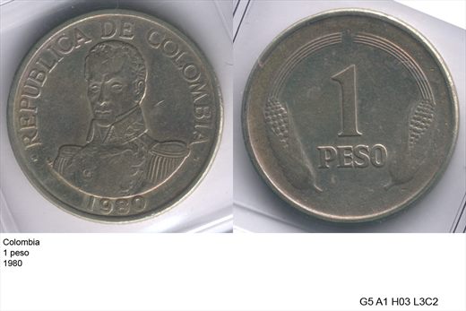 Colombia - Peso 1 - 1980 - G5 A1 H03 L3C2