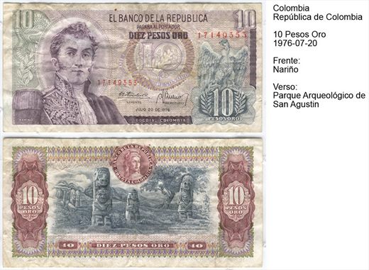 Colombia - Peso 10 - 1976-07-20