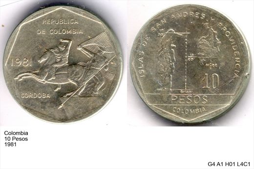 Colombia - Peso 10 - 1981 - G4 A1 H01 L4C1