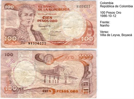 Colombia - Peso 100 - 1986-10-12