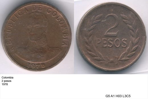 Colombia - Peso 2 - 1978 - G5 A1 H03 L3C5