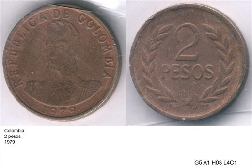Colombia - Peso 2 - 1979 - G5 A1 H03 L4C1