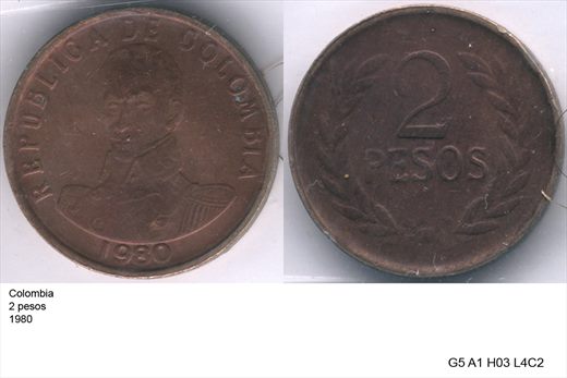 Colombia - Peso 2 - 1980 - G5 A1 H03 L4C2
