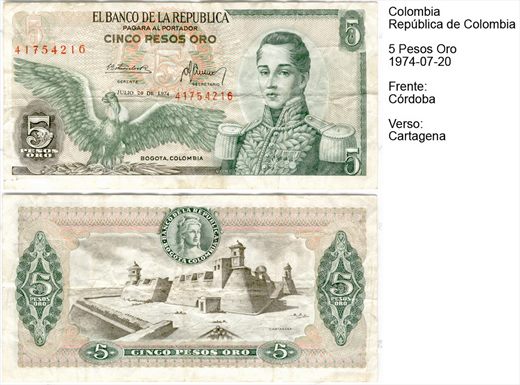 Colombia - Peso 5 - 1974-07-20
