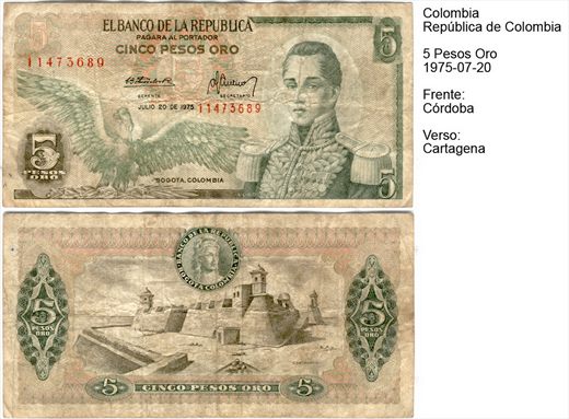 Colombia - Peso 5 - 1975-07-20