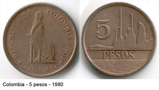 Colombia - Peso 5 - 1980
