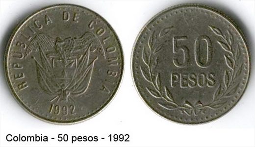 Colombia - Peso 50 - 1992