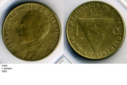 Cuba - Centavo 1 - 1953 - G6 A2 H12 L6C2