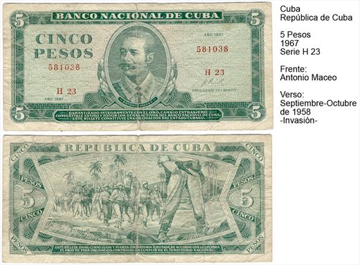 Cuba - Peso 5 - 1967 - Serie H 23