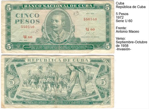 Cuba - Peso 5 - 1972 - Serie U 60