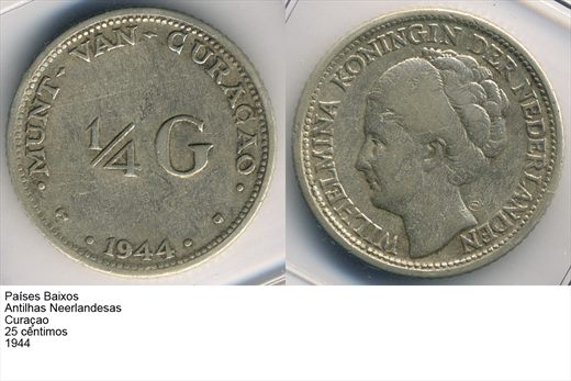 PB - AN - Curacao - Centimo 25 - 1944 - G6 A1 H11 L6C4