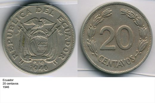 Ecuador - Centavo 20 - 1946 - G6 A2 H12 L6C6
