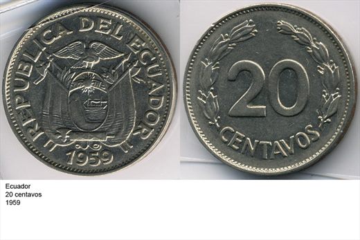 Ecuador - Centavo 20 - 1959 - G6 A2 H12 L7C1