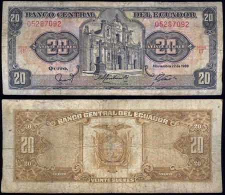 Ecuador - Sucre 20 - 1988-11-22 - Serie LT