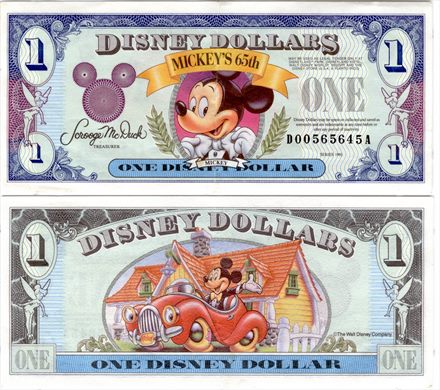 The Walt Disney Company - 1 Disney Dollar - 1993