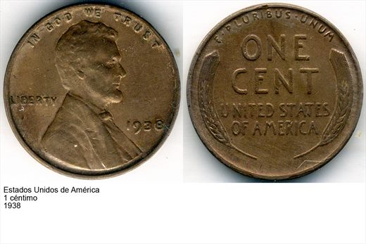 EUA - Centimo 1 - 1938 - G6 A1 H05 L5C4