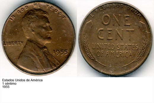 EUA - Centimo 1 - 1955 - G6 A1 H06 L1C3