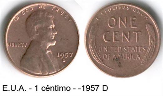 EUA - Centimo 1 - 1957 D