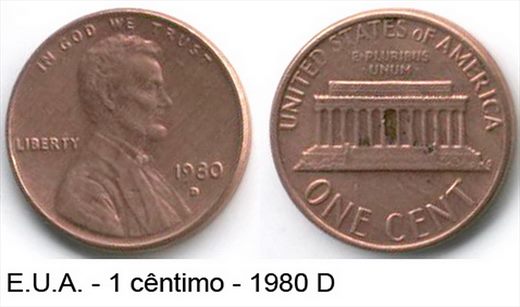 EUA - Centimo 1 - 1980 D
