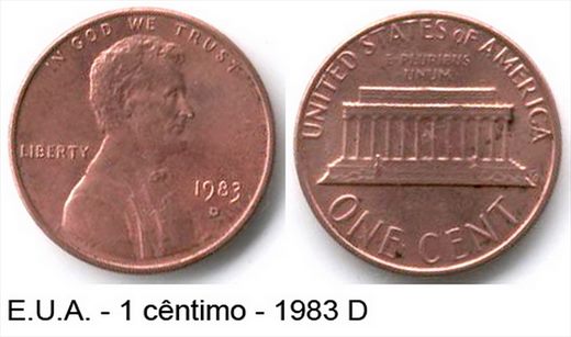 EUA - Centimo 1 - 1983 D