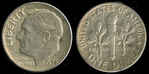 EUA - Centimo 10 - 1954