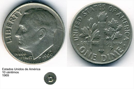 EUA - Centimo 10 - 1969 - G6 A1 H07 L3C5