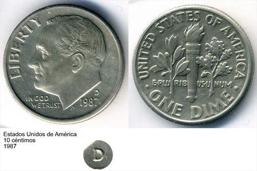 EUA - Centimo 10 - 1987 - G6 A1 H07 L7C2