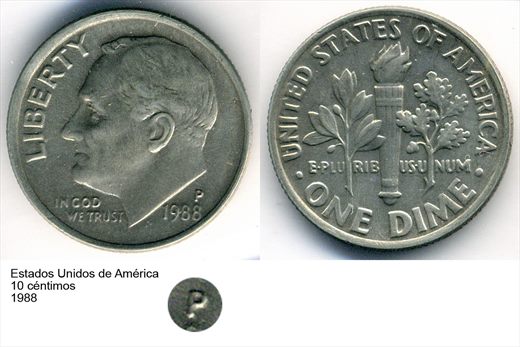 EUA - Centimo 10 - 1988 - G6 A1 H07 L7C3