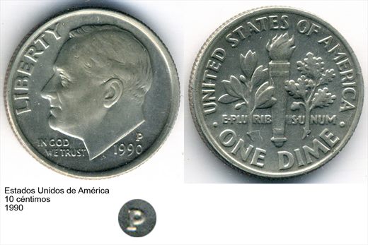 EUA - Centimo 10 - 1990 - G6 A1 H07 L7C6
