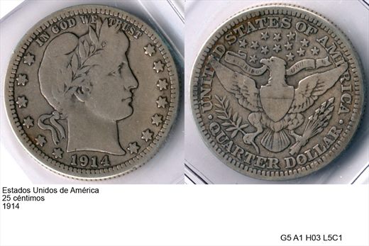 EUA - Centimo 25 - 1914 - G5 A1 H03 L5C1