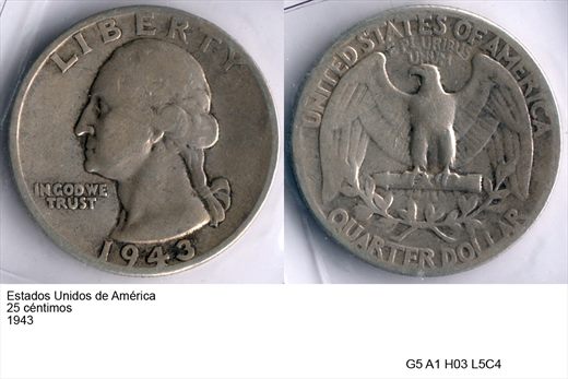 EUA - Centimo 25 - 1943 - G5 A1 H03 L5C4