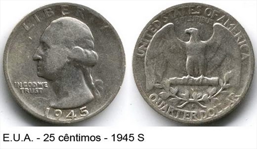 EUA - Centimo 25 - 1945 S