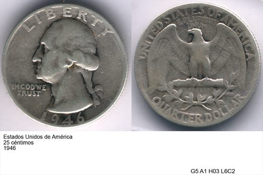 EUA - Centimo 25 - 1946 - G5 A1 H03 L6C2