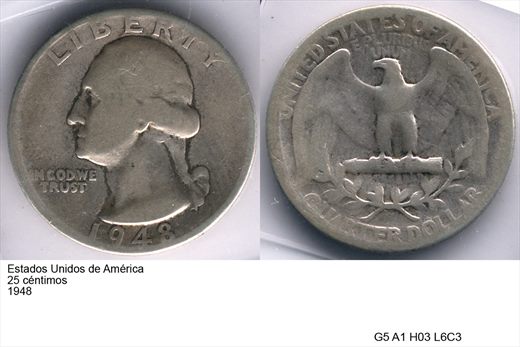 EUA - Centimo 25 - 1948 - G5 A1 H03 L6C3