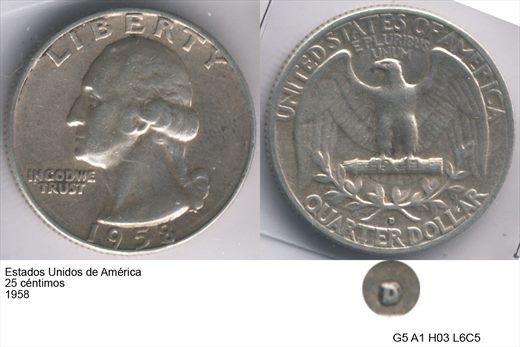EUA - Centimo 25 - 1958 - G5 A1 H03 L6C5